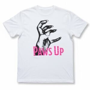 Haus of Gaga Las Vegas Residency Paws Up Sparkle Pink Women's M White T-Shirt
